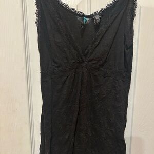 Wavers Black Sleeveless Lace Top
